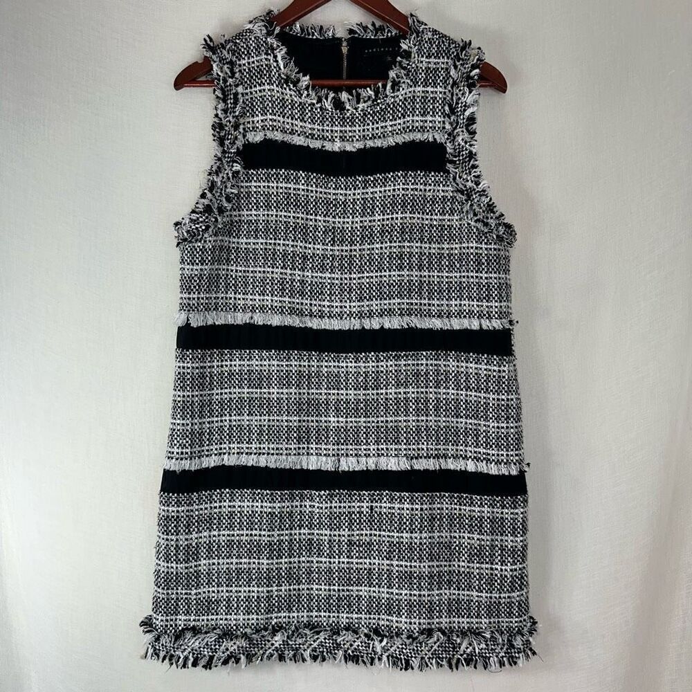Endless Rose Whitney Tweed Tiered Cocktail Dress Womens Large Preppy Glam